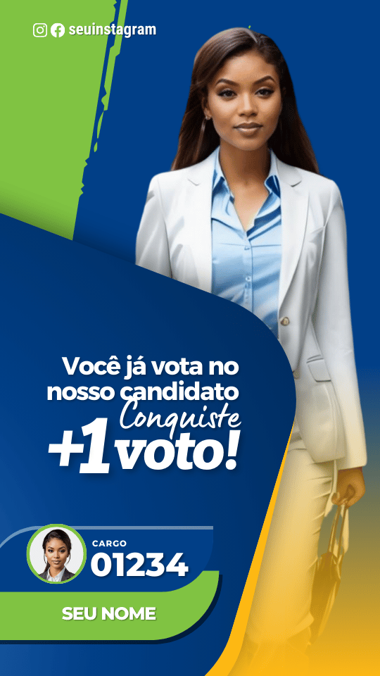 Kit Político Pack Campanha Politica Eleitoral de Design no Canva Templates para Redes Sociais Verde, Azul e Amarelo PSD