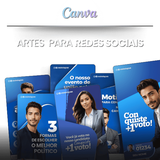 Pack Campanha Politica Artes para Redes Sociais, Instagram Reels Animados e Posts, Kit Político de Design no Canva Para Campanhas Eleitorais e Políticas