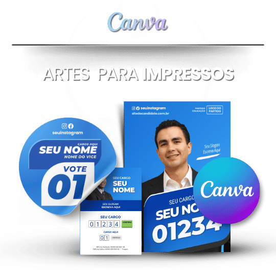 Pack Campanha Politica Artes dos Impressos Kit Político de Design no Canva Para Campanhas Eleitorais e Políticas