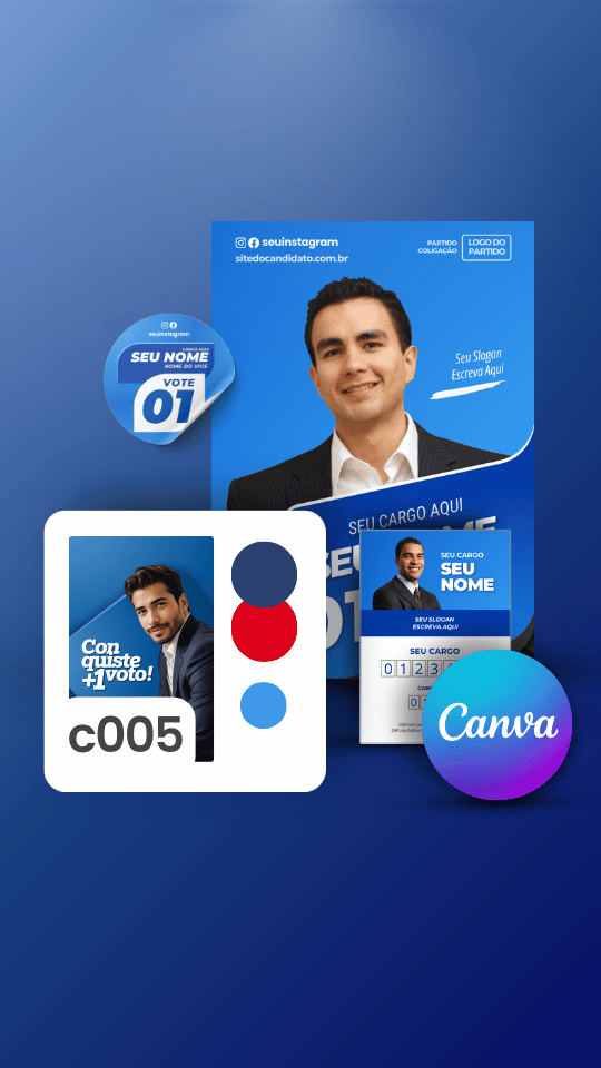 Pack Campanha Eleitoral Artes Impresso para Grafica no Canva Templates Kit Político