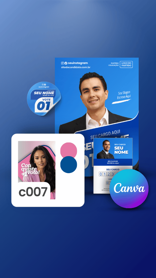 Pack Campanha Eleitoral Artes Impresso para Grafica no Canva Templates Kit Político