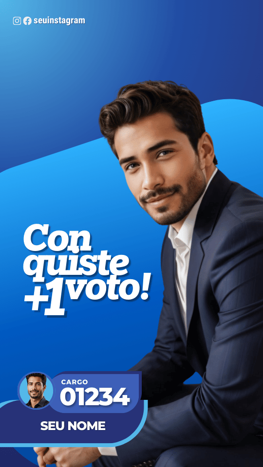 Pack Campanha Politica Eleitoral Design Completo Canva Criativos Instagram e Facebook KitPolitico Azuis e Branco Progressistas