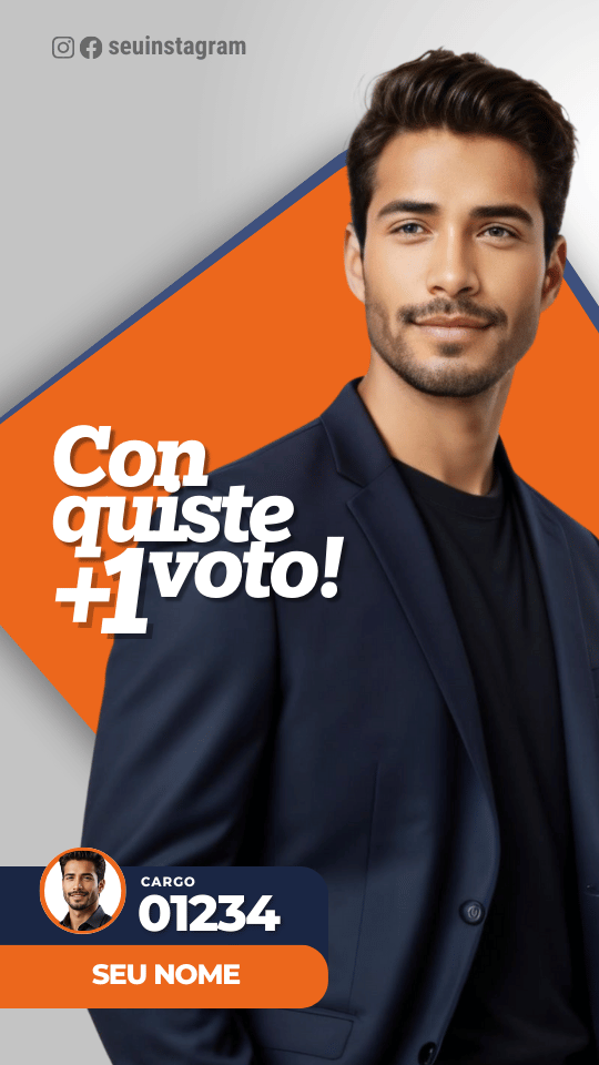 Pack Campanha Politica Eleitoral Design no Canva Templates para Redes Sociais Instagram Reels Kit Político Partido Novo Solidariedade Laranja e Azul