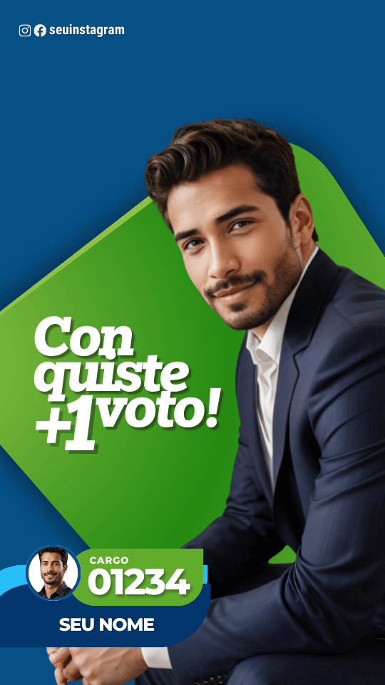 Pack Campanha Politica Eleitoral Design Completo Canva Criativos Instagram e Facebook KitPolitico Verde e Azuis Democratas