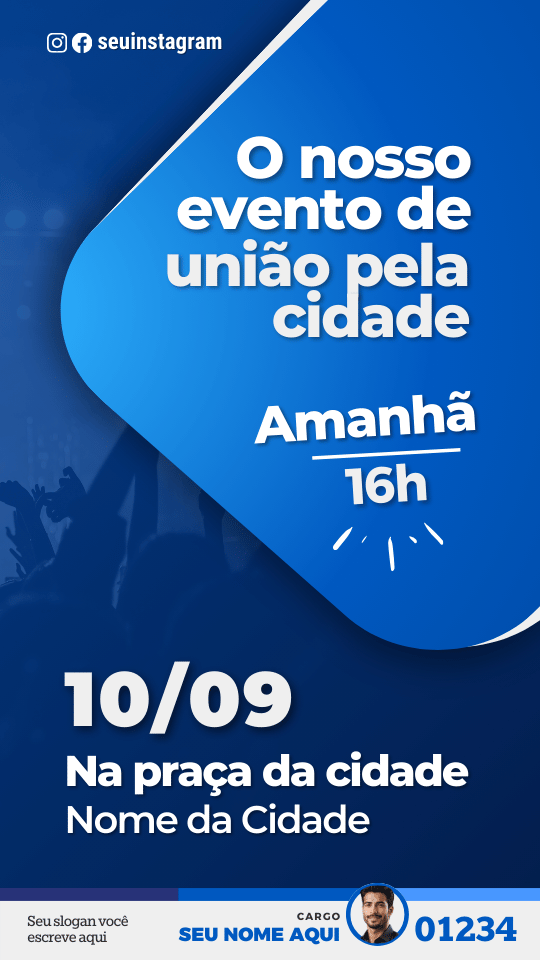 Pack Campanha Politica Eleitoral Design Completo Canva Criativos Instagram e Facebook KitPolitico Azuis e Branco Progressistas