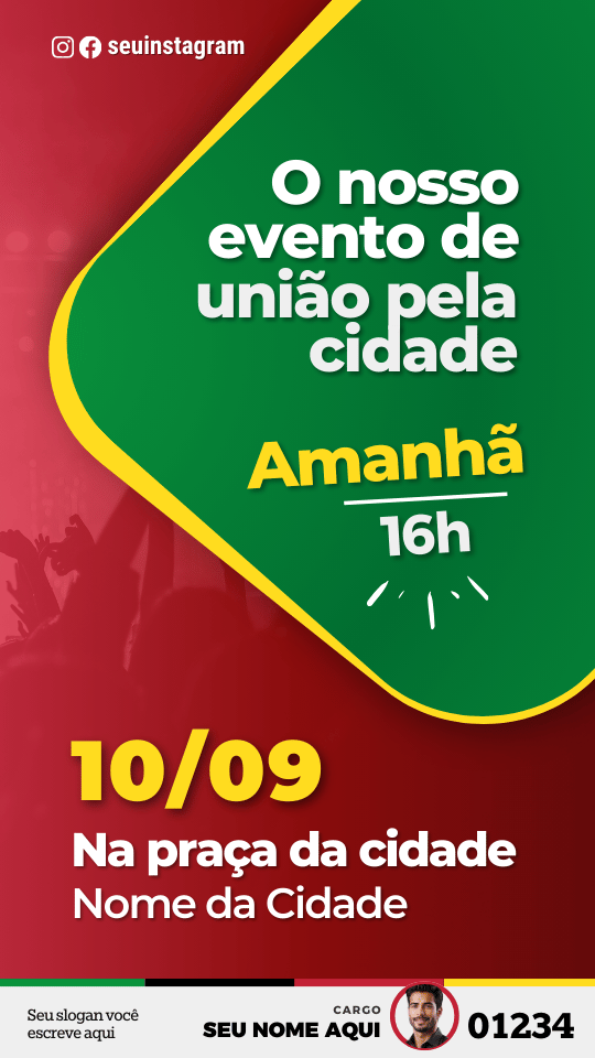 Pack Campanha Politica Eleitoral Design no Canva Templates para Redes Sociais Instagram Reels Kit Político MDB Verde Preto Vermelho e Amarelo