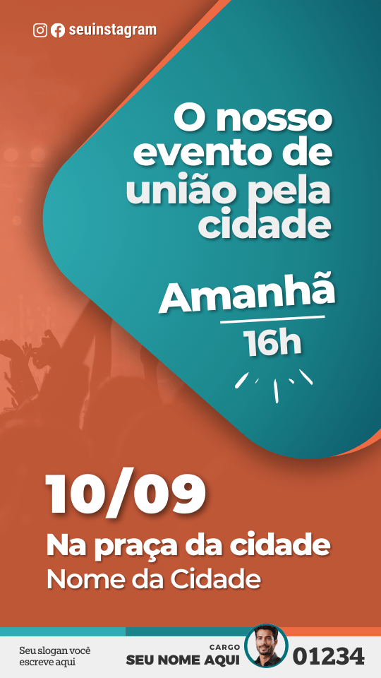 Pack Campanha Politica Eleitoral Design no Canva Templates para Redes Sociais Instagram Reels Kit Político Partido Pros Laranja e Verde Turquesa