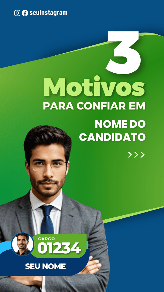 Pack Campanha Politica Eleitoral Design Completo Canva Criativos Instagram e Facebook KitPolitico Verde e Azuis Democratas