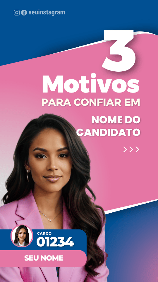 Pack Campanha Politica Eleitoral Design Completo Canva Criativos Instagram e Facebook KitPolitico Partidos de Mulheres União Brasil PLMulher Democratas Mulher PRTB Mulher Rosa e Azul