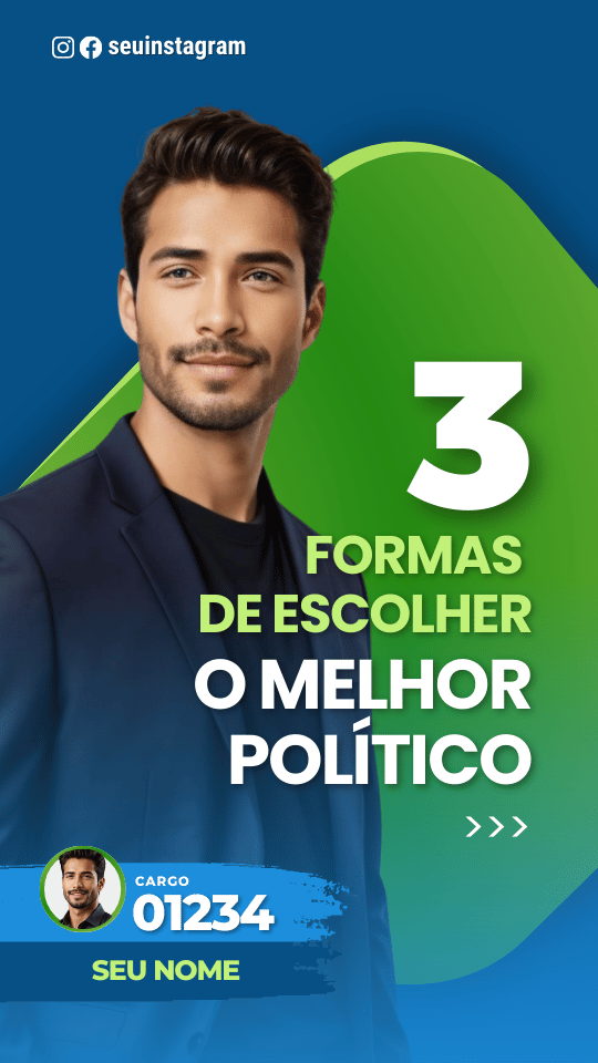 Pack Campanha Politica Eleitoral Design Completo Canva Criativos Instagram e Facebook KitPolitico Verde e Azuis Democratas
