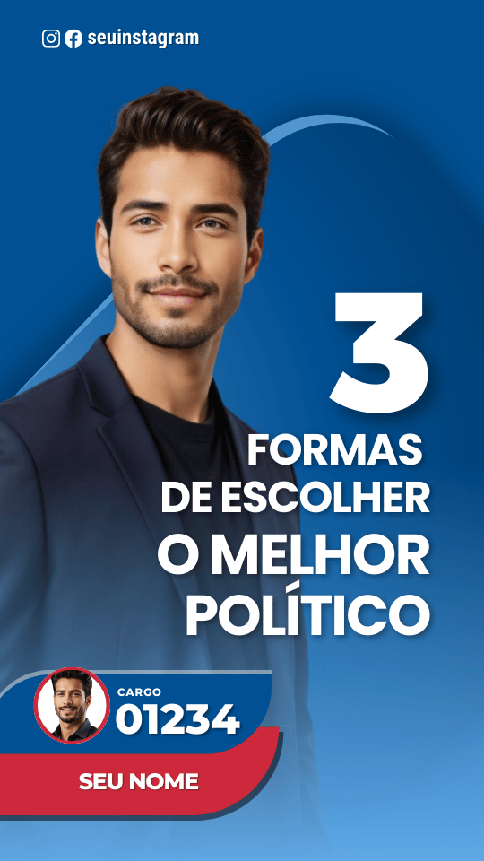 Pack Campanha Politica Eleitoral Design Completo Canva Criativos Instagram e Facebook KitPolitico Vermelho e Azul