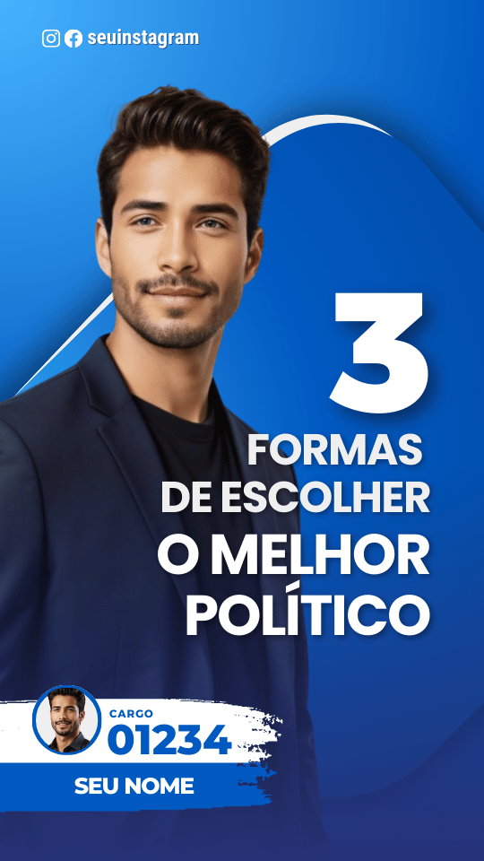 Pack Campanha Politica Eleitoral Design Completo Canva Criativos Instagram e Facebook KitPolitico Azuis e Branco Progressistas