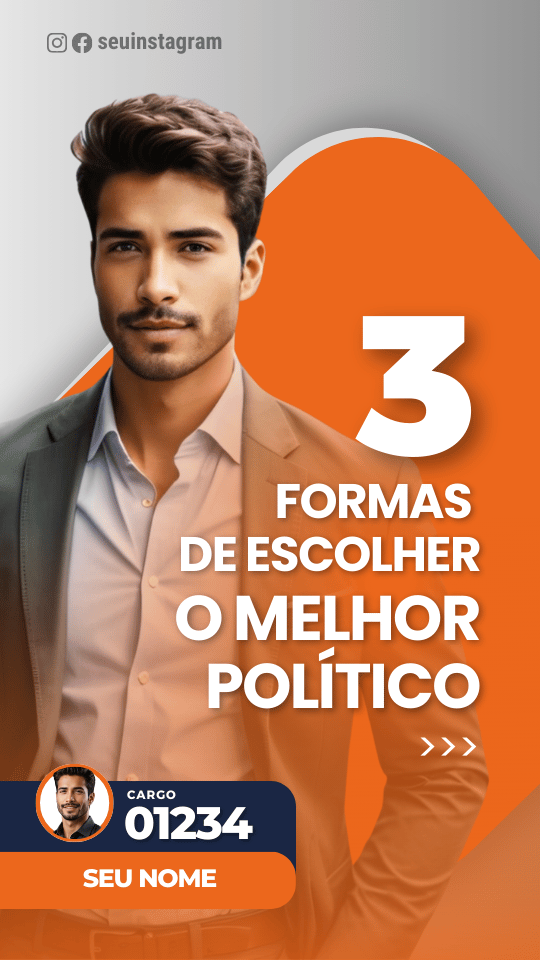 Pack Campanha Politica Eleitoral Design no Canva Templates para Redes Sociais Instagram Reels Kit Político Partido Novo Solidariedade Laranja e Azul