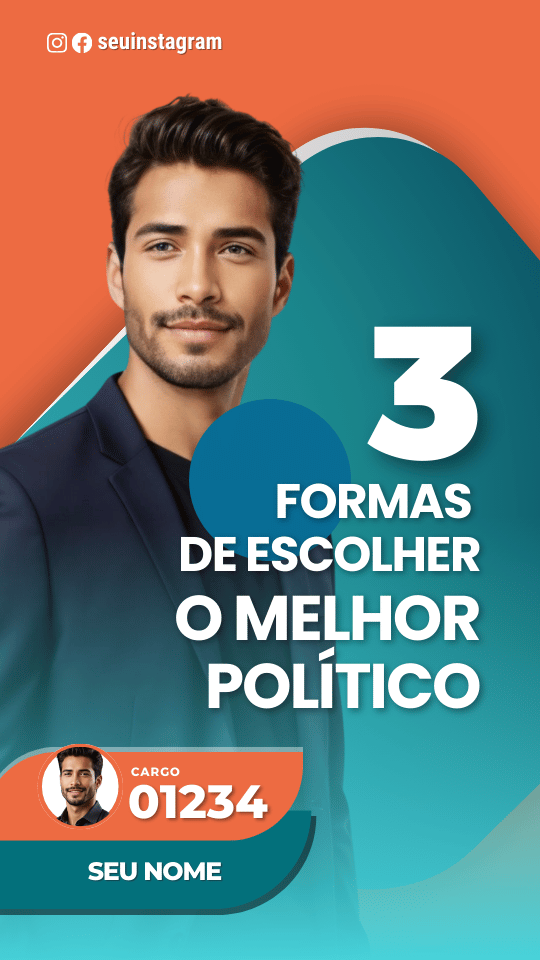Pack Campanha Politica Eleitoral Design no Canva Templates para Redes Sociais Instagram Reels Kit Político Partido Pros Laranja e Verde Turquesa
