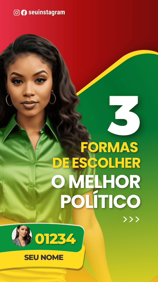 Pack Campanha Politica Eleitoral Design no Canva Templates para Redes Sociais Instagram Reels Kit Político MDB Verde Preto Vermelho e Amarelo