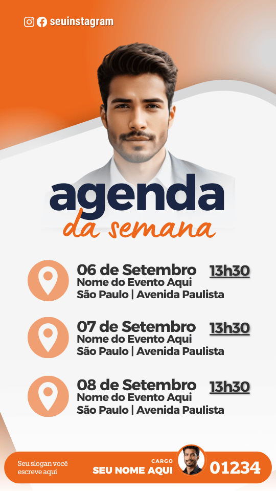 Pack Campanha Politica Eleitoral Design no Canva Templates para Redes Sociais Instagram Reels Kit Político Partido Novo Solidariedade Laranja e Azul