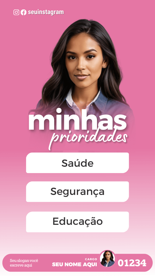 Pack Campanha Politica Eleitoral Design Completo Canva Criativos Instagram e Facebook KitPolitico Partidos de Mulherer PLMulher Democratas Mulher PRTB Mulher Rosa e Azul