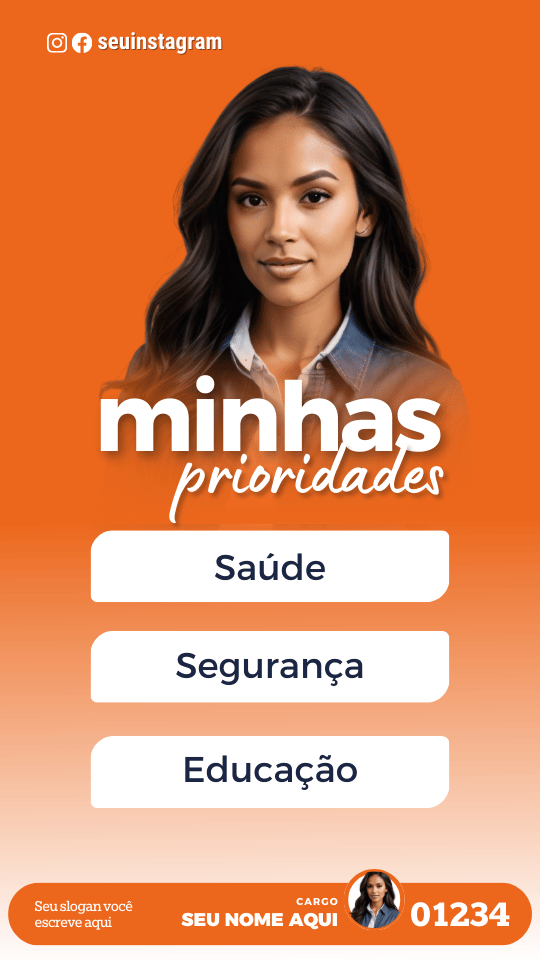 Pack Campanha Politica Eleitoral Design no Canva Templates para Redes Sociais Instagram Reels Kit Político Partido Novo Solidariedade Laranja e Azul