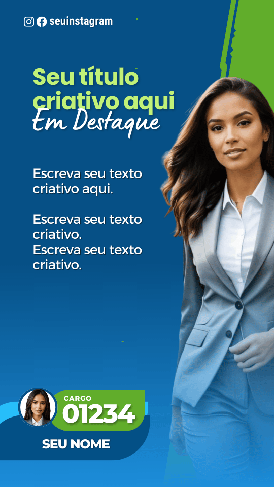 Pack Campanha Politica Eleitoral Design Completo Canva Criativos Instagram e Facebook KitPolitico Verde e Azuis Democratas