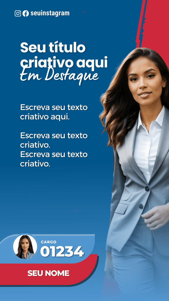Pack Campanha Politica Eleitoral Design Completo Canva Criativos Instagram e Facebook KitPolitico Vermelho e Azul