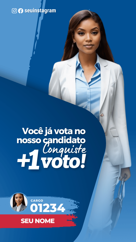 Pack Campanha Politica Eleitoral Design Completo Canva Criativos Instagram e Facebook KitPolitico Vermelho e Azul