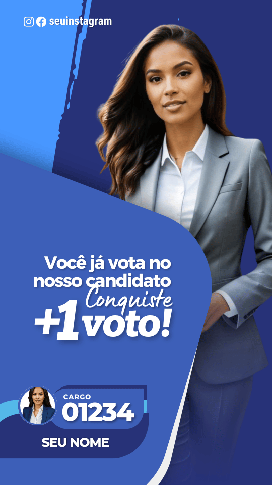 Pack Campanha Politica Eleitoral Design Completo Canva Criativos Instagram e Facebook KitPolitico Azuis e Branco Progressistas
