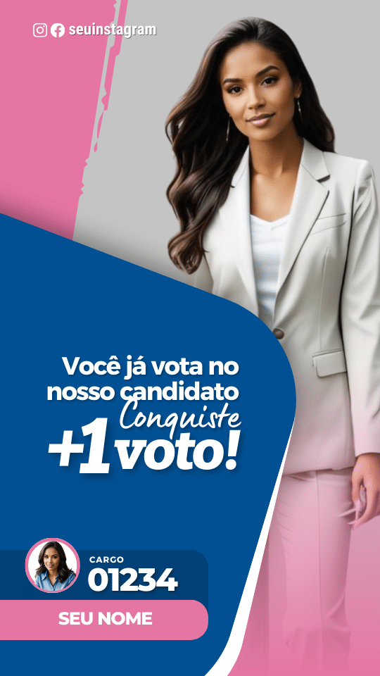 Pack Campanha Politica Eleitoral Design Completo Canva Criativos Instagram e Facebook KitPolitico Partidos de Mulherer PLMulher Democratas Mulher PRTB Mulher Rosa e Azul