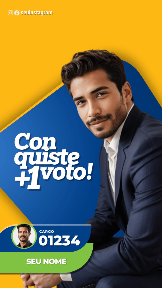 Kit Político Pack Campanha Politica Eleitoral de Design no Canva Templates para Redes Sociais Verde, Azul e Amarelo PSD